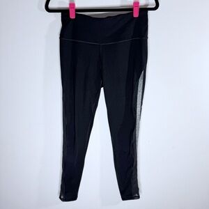 Victoria Sport Black Leggings Mesh Panel High Rise Athletic Size M